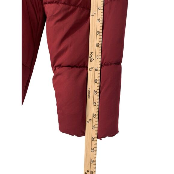 Universal Standard Kanda Puffer Small Burgundy Down Coat - Picture 9 of 14